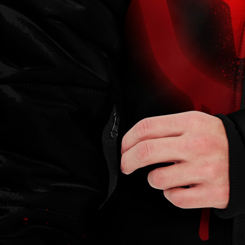 Мужская зимняя куртка 3D с принтом Cs:go - Gambit eSports Black collection, вид сбоку #3