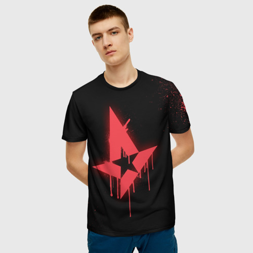 Мужская 3D футболка с принтом Cs:go - Astralis (Black collection), фото на моделе #1