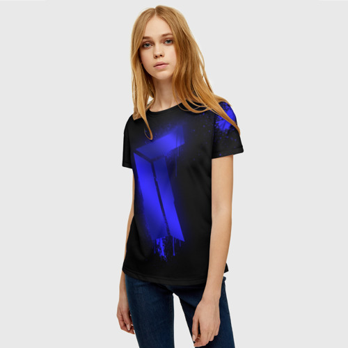 Женская футболка 3D с принтом Cs:go - Titan (Black collection), фото на моделе #1