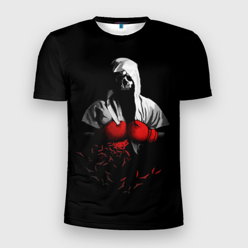 Мужская футболка 3D Slim с принтом Мертвый боксер, вид спереди #2
