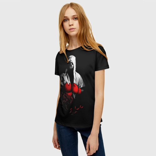 Женская футболка 3D с принтом Мертвый боксер, фото на моделе #1