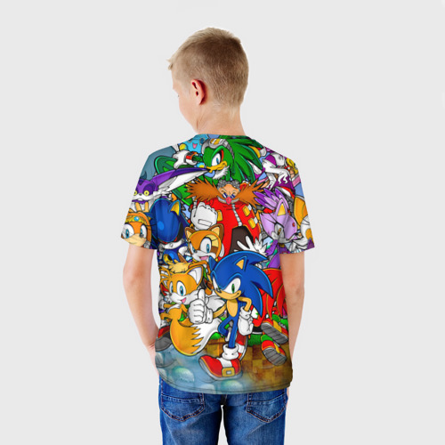 Детская 3D футболка с принтом Соник Бум, вид сзади #2