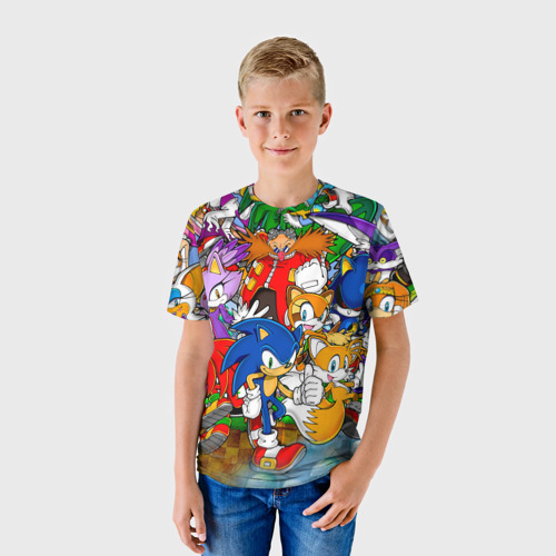 Детская 3D футболка с принтом Соник Бум, фото на моделе #1