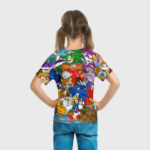 Детская 3D футболка с принтом Соник Бум, вид сзади #2
