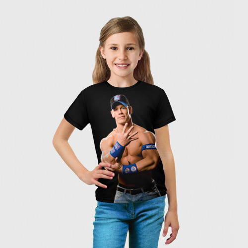 Детская 3D футболка с принтом Джон Сина 4, вид сбоку #3