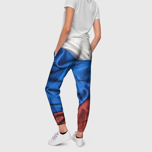 Женские брюки 3D с принтом Триколор, вид сзади #2