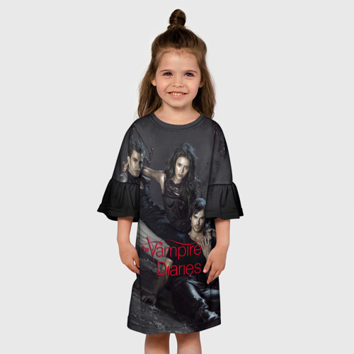 Детское платье 3D с принтом Дневники вампира, вид сбоку #3