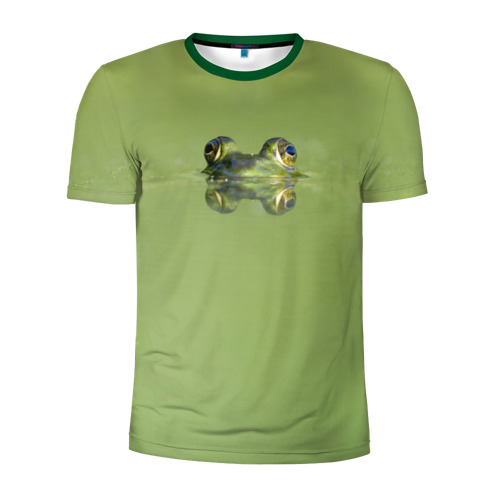 Мужская футболка 3D спортивная с принтом Лягушка, вид спереди #2