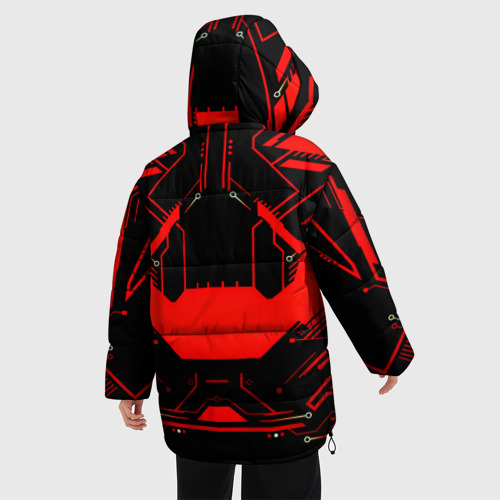 Женская зимняя куртка 3D с принтом CS GO:System Lock, вид сзади #2