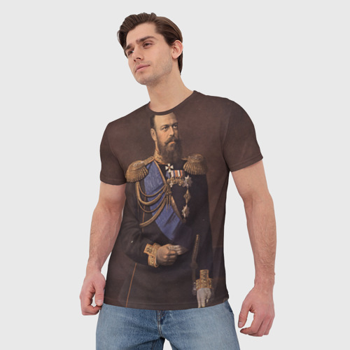 Мужская футболка 3D с принтом Александр III Миротворец, фото на моделе #1