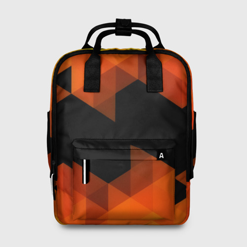 Женский рюкзак 3D с принтом Trianse Orange, вид спереди #2