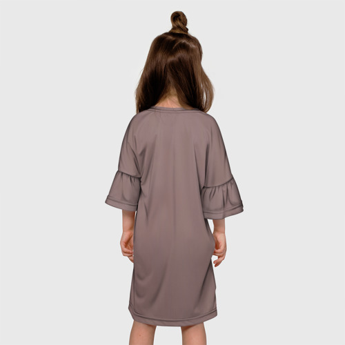 Детское платье 3D с принтом Котик фотограф, вид сзади #2