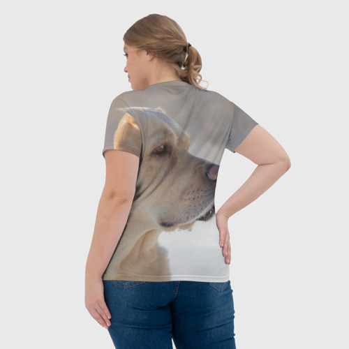 Женская футболка 3D с принтом Лабрадор, вид сзади #2