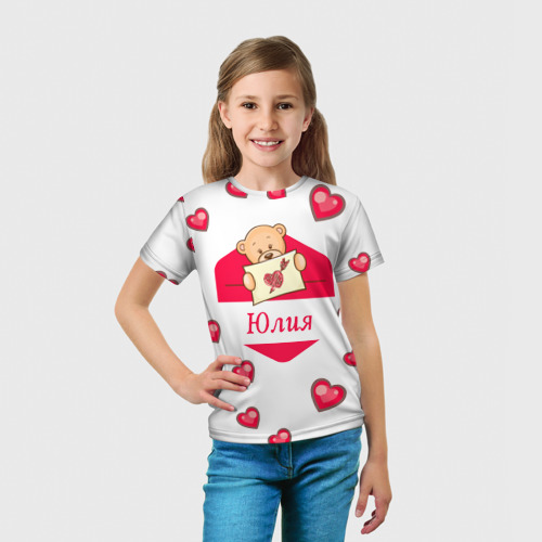 Детская футболка 3D с принтом Юлия, вид сбоку #3