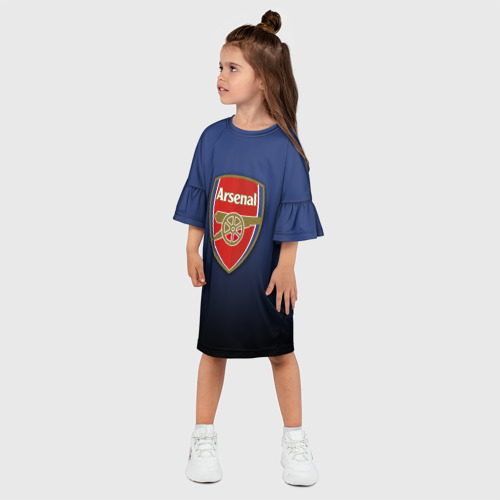 Детское платье 3D с принтом Арсенал, фото на моделе #1