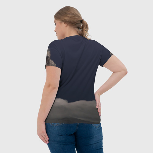 Женская футболка 3D с принтом Грозовой кошак, вид сзади #2