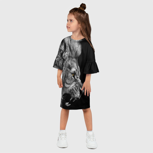 Детское платье 3D с принтом Лев, фото на моделе #1