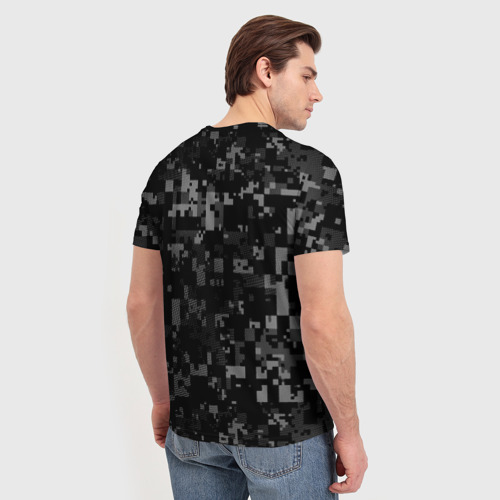 Мужская 3D футболка с принтом Служу России, войска связи, вид сзади #2