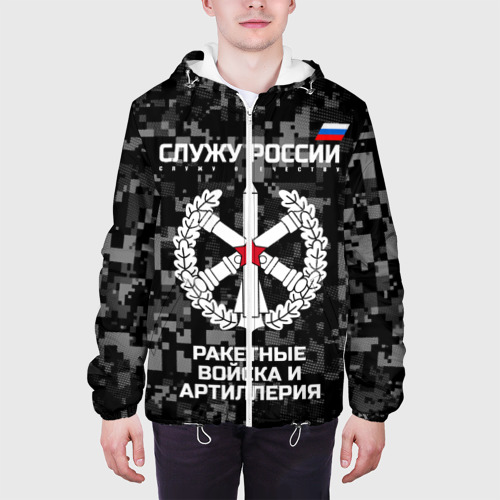 Мужская куртка 3D с принтом Служу России, ракетные войска и артиллерия, вид сбоку #3