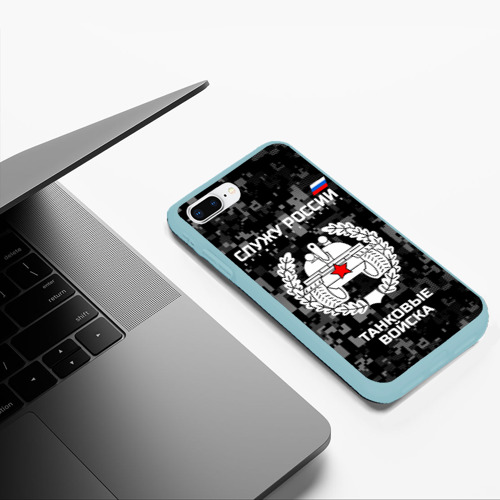 Чехол для iPhone 7Plus/8 Plus матовый с принтом Служу России, танковые войска, фото #5