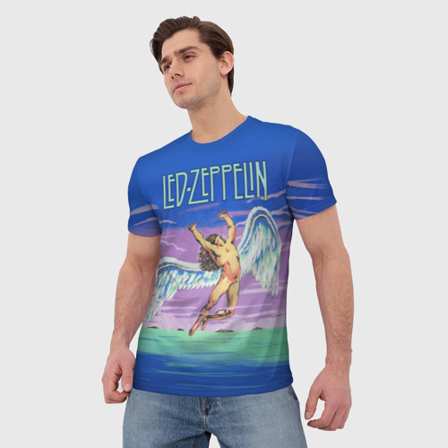 Мужская футболка 3D с принтом Led Zeppelin 2, фото на моделе #1