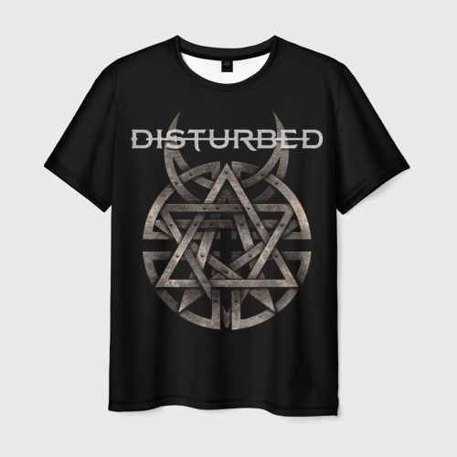 Мужская 3D футболка с принтом Disturbed 2, вид спереди #2