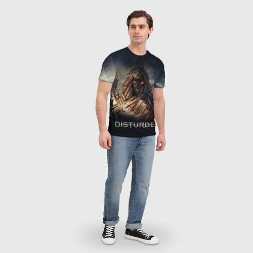 Мужская 3D футболка с принтом Disturbed 8, фото #4