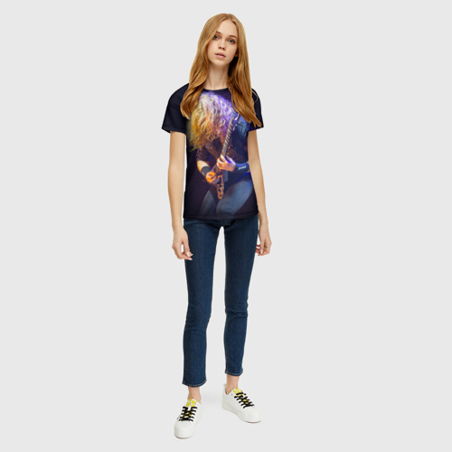 Женская футболка 3D с принтом Dave Mustaine, вид сбоку #3