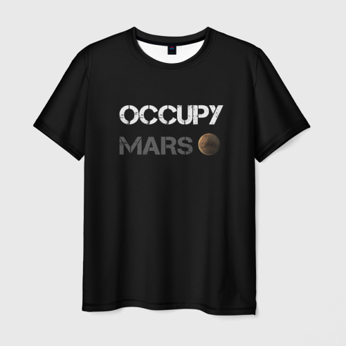 Мужская футболка 3D с принтом Захвати Марс, вид спереди #2