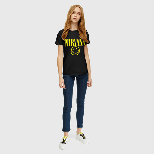 Женская футболка 3D с принтом Nirvana, вид сбоку #3