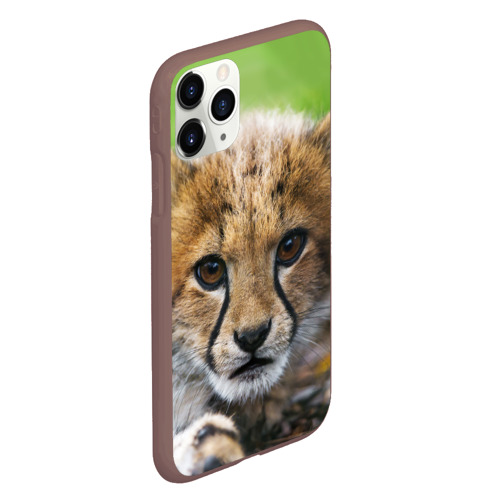 Чехол для iPhone 11 Pro матовый с принтом Котёнок гепарда, вид сбоку #3