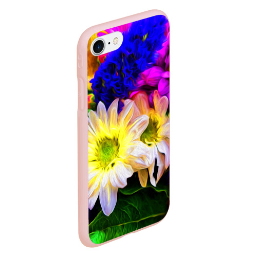 Чехол для iPhone 7/8 матовый с принтом Райские цветы, вид сбоку #3