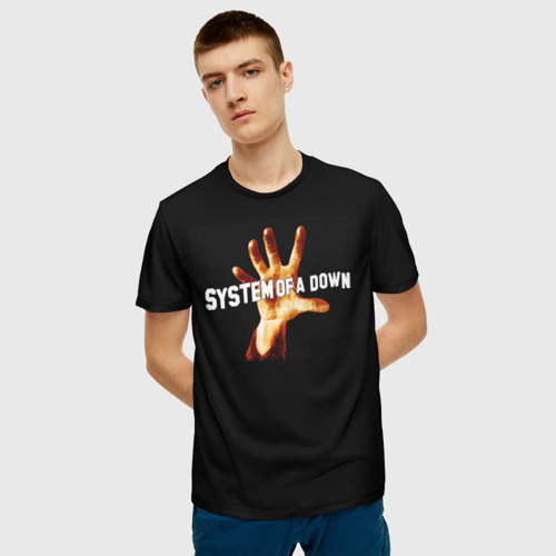 Мужская 3D футболка с принтом System of a down, фото на моделе #1