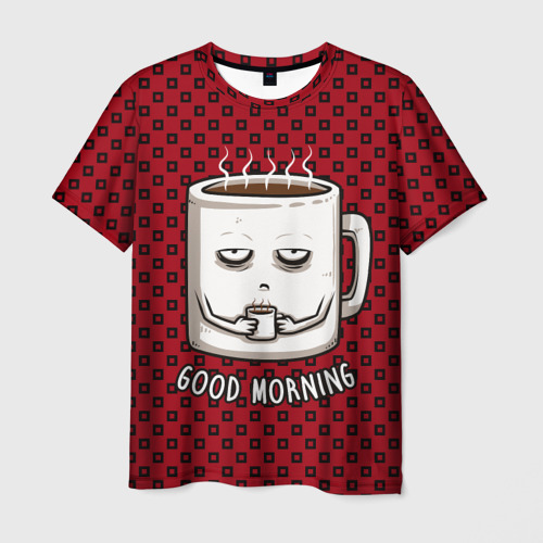 Мужская футболка 3D с принтом Good Morning, вид спереди #2