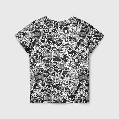 Детская футболка 3D с принтом Стикербомбинг, вид сзади #1