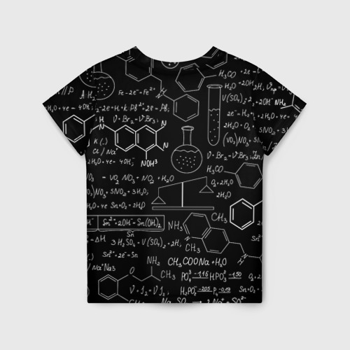 Детская футболка 3D с принтом Химия, вид сзади #1