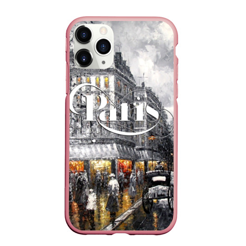 Чехол для iPhone 11 Pro Max матовый с принтом Улицы Парижа, вид спереди #2