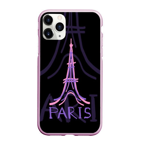 Чехол для iPhone 11 Pro Max матовый с принтом Париж, вид спереди #2
