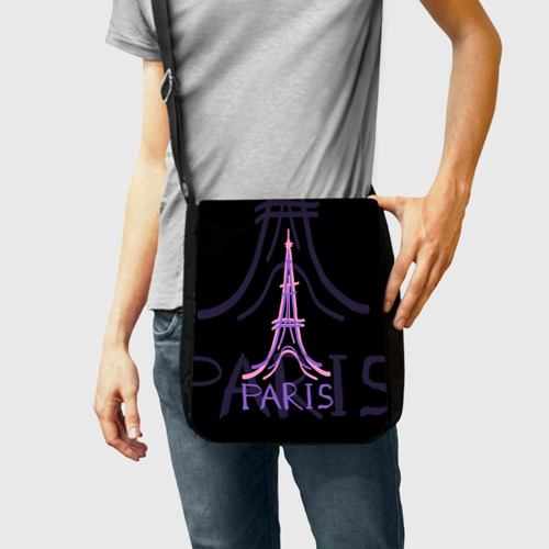 Сумка через плечо с принтом Париж, фото на моделе #1