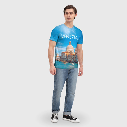 Мужская футболка 3D с принтом Венеция - архитектура, вид сбоку #3