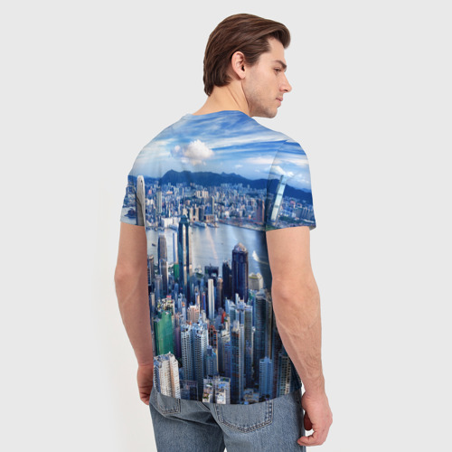 Мужская футболка 3D с принтом Гонконг - Китай, вид сзади #2