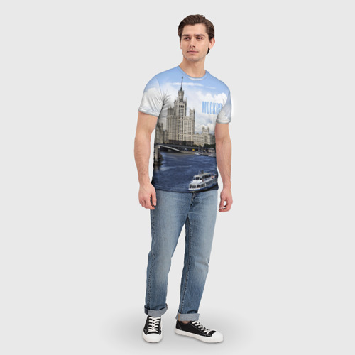 Мужская футболка 3D с принтом Москва, вид сбоку #3
