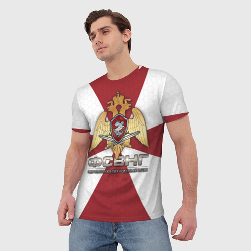 Мужская 3D футболка с принтом ФСВНГ (Росгвардия), фото на моделе #1