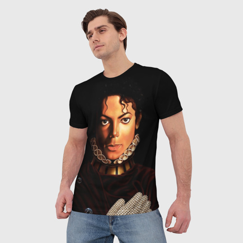 Мужская футболка 3D с принтом Король Майкл Джексон, фото на моделе #1