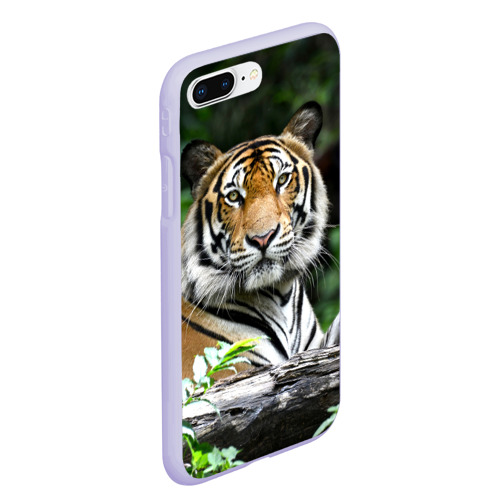Чехол для iPhone 7Plus/8 Plus матовый с принтом Тигр в джунглях, вид сбоку #3