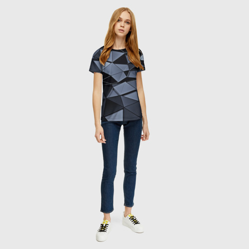 Женская футболка 3D с принтом Abstract Gray, вид сбоку #3
