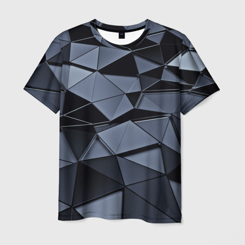 Мужская футболка 3D с принтом Abstract Gray, вид спереди #2