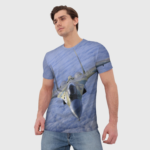 Мужская 3D футболка с принтом Су - 35, фото на моделе #1