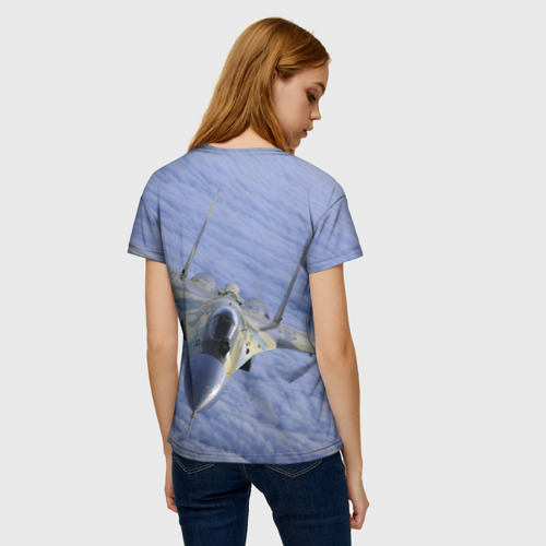 Женская футболка 3D с принтом Су - 35, вид сзади #2