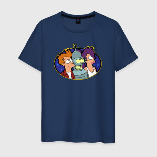 Мужская футболка хлопок с принтом Futurama, вид спереди #2